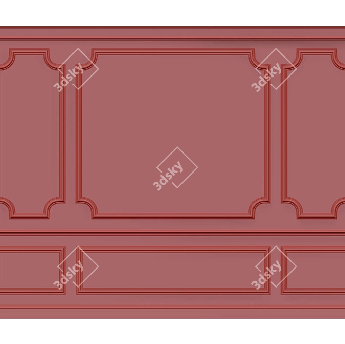 3D Wall Moulding: Creative Design 3D model image 2