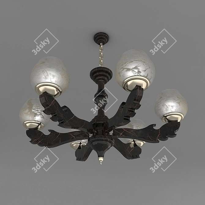 Elegant Corona Ceiling Light 3D model image 2