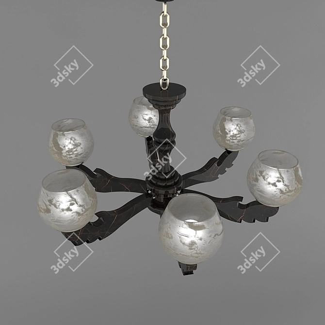 Elegant Corona Ceiling Light 3D model image 3