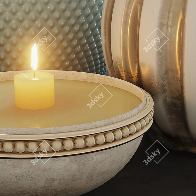 Elegant Vase Decor Set 3D model image 2