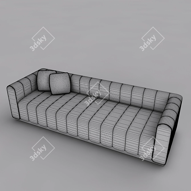 Luxury Leather Sofa 3D model image 2