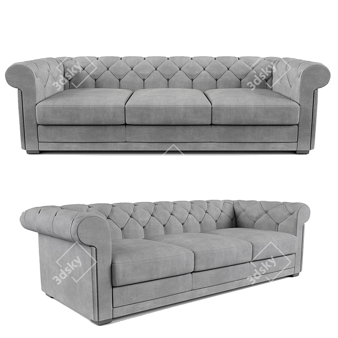 Modern Vintage Fabric Sofa by Natuzzi 3D model image 1