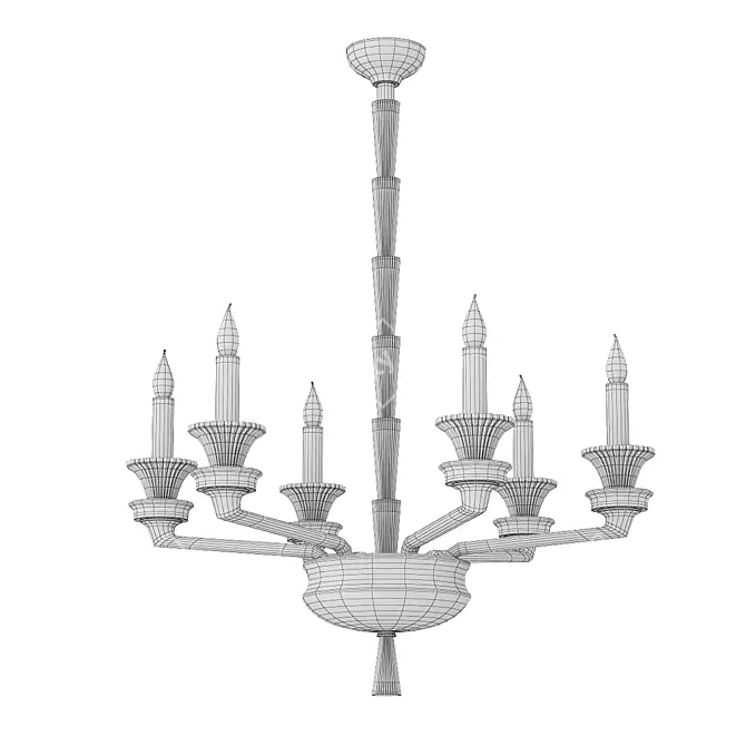 Elegant Delisle Papyrus Chandelier 3D model image 3