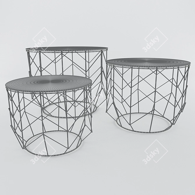 Brass Wire Grid Coffee Table 3D model image 3