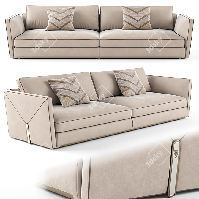 Luxury Visionnaire Bastian Leather Sofa 3D model image 1