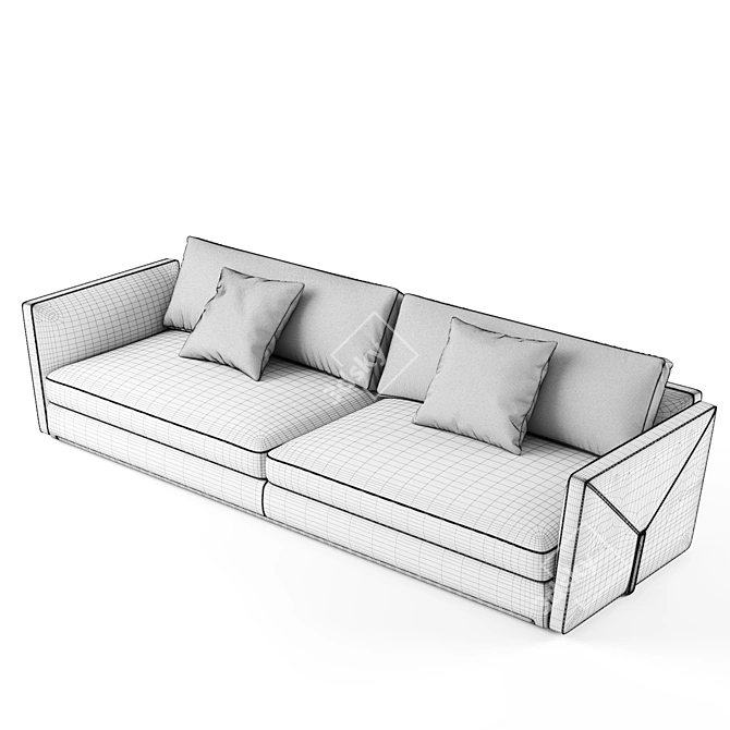 Luxury Visionnaire Bastian Leather Sofa 3D model image 3