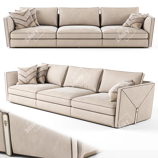 Luxury Leather Visionnaire Bastian Sofa 3D model image 1