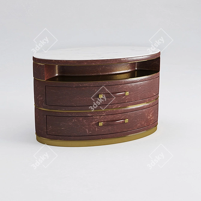 Elegant Ellipse Bedside Table 3D model image 1