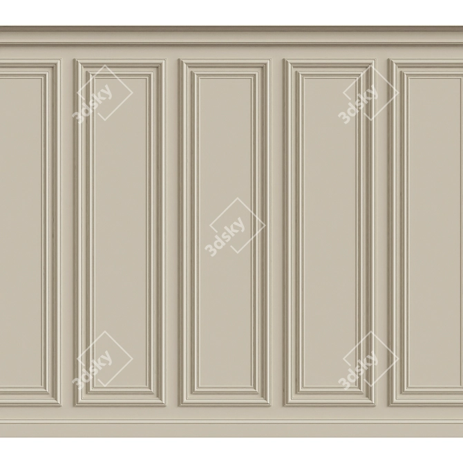 Elegant Wall Moulding: Transform Your Space 3D model image 1