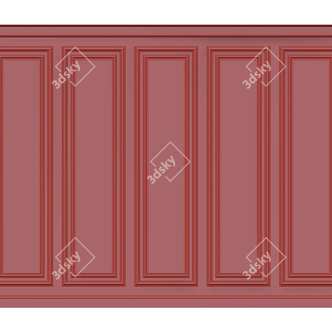 Elegant Wall Moulding: Transform Your Space 3D model image 2