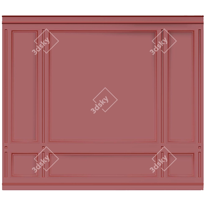 Elegant Wall Moulding: Enhance Your Space 3D model image 2