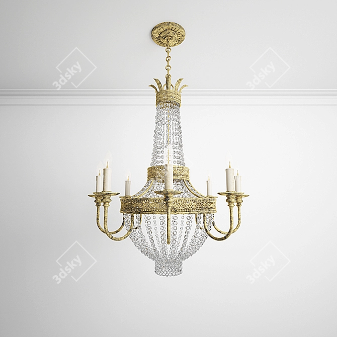 Vintage Elegance: Antique Chandelier 3D model image 1