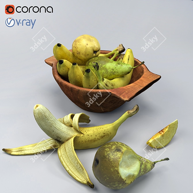 Realistic Fruits Collection 3D model image 1