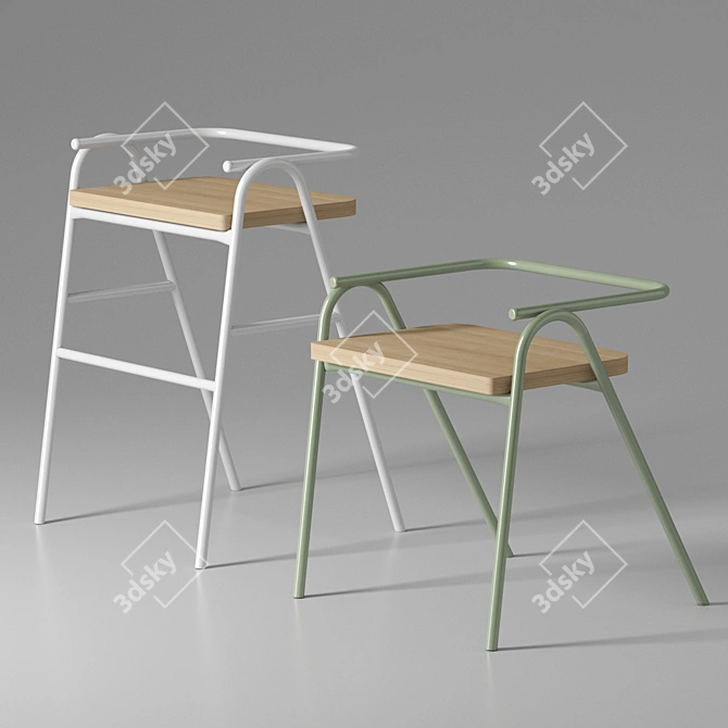 Dowel Jones Hurdle Chairs: Stylish and Sturdy Seating 3D model image 1