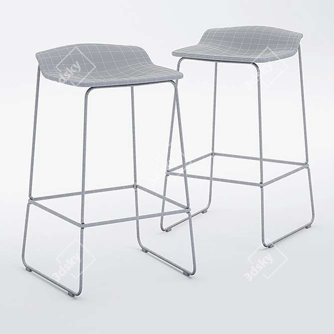 Sleek Last Minute Stool 3D model image 3