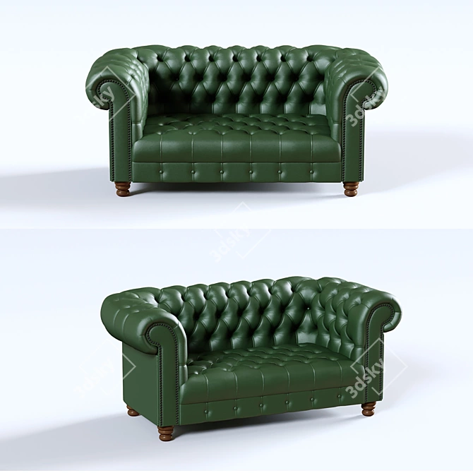 OM Chester 2-Seater Sofa - Elegant and Stylish 3D model image 1