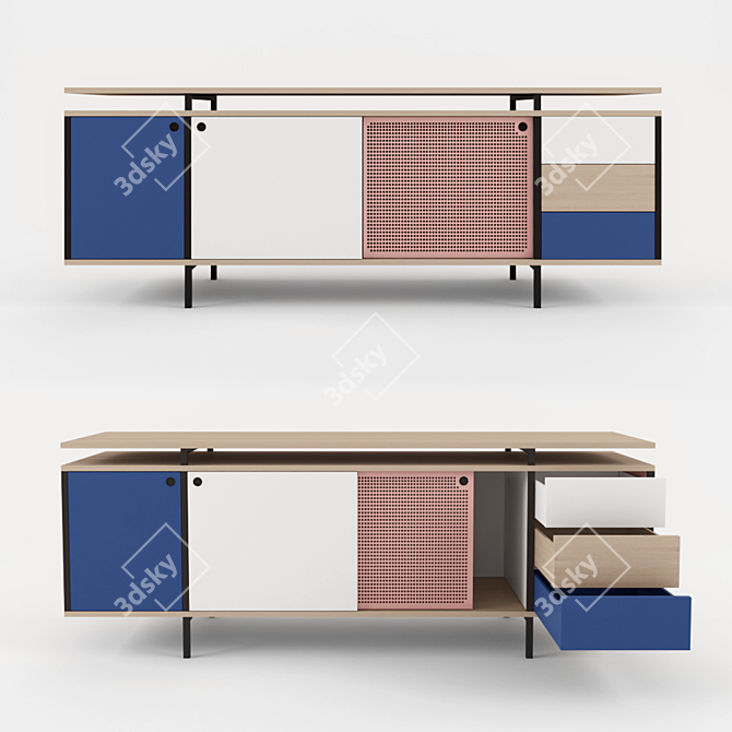 Modulo Contemporary Sideboard: Stylish and Functional 3D model image 1