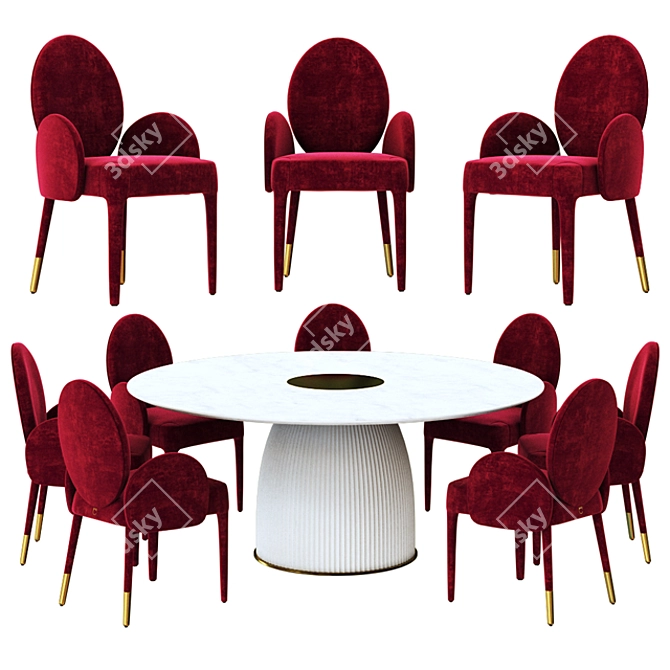 Modern Dining Set: Dione Table & Sofia18 Chair 3D model image 1