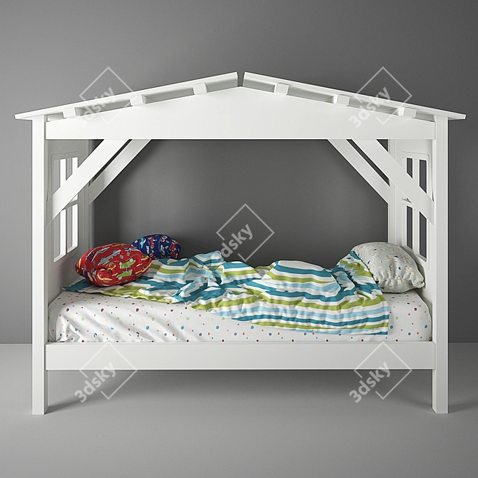 Timeo Kids Cabin Bed | Playhouse Bed 3D model image 2