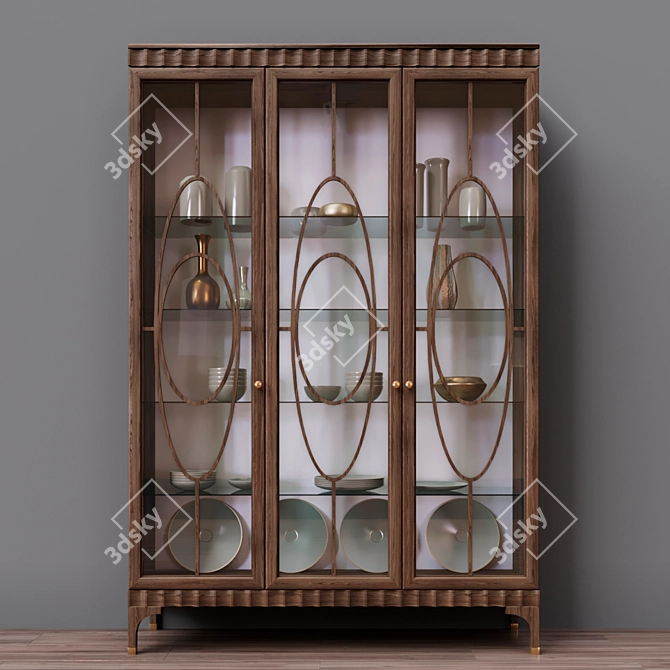 Elegant Glass Cupboard - Seven Sedie 3D model image 1