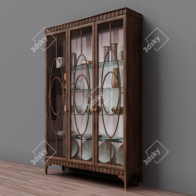 Elegant Glass Cupboard - Seven Sedie 3D model image 2