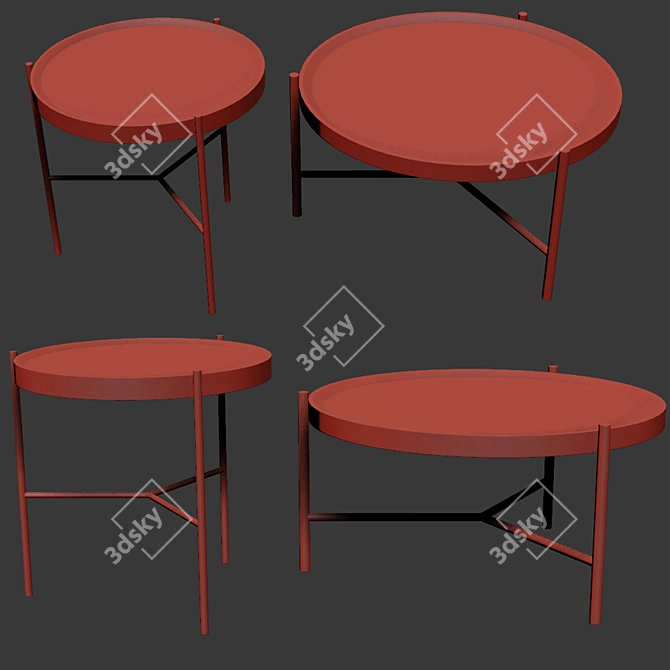 Sleek Modern Table Set 3D model image 3