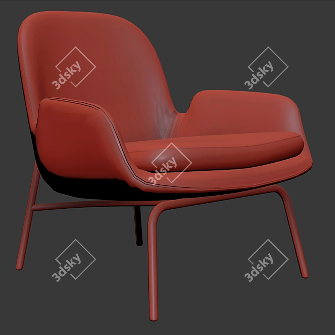 Modern Steel Era Lounge Chair 3D model image 2