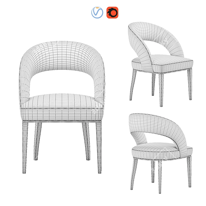 Elegant Sedley Chair for Dining 3D model image 2