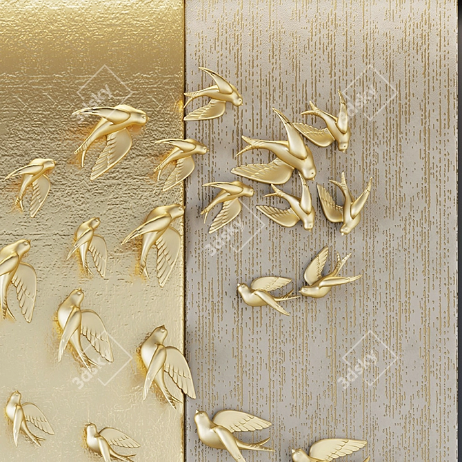 Gulls Decorative Panel: Modern, Versatile Wall Art 3D model image 2