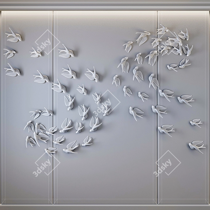 Gulls Decorative Panel: Modern, Versatile Wall Art 3D model image 3