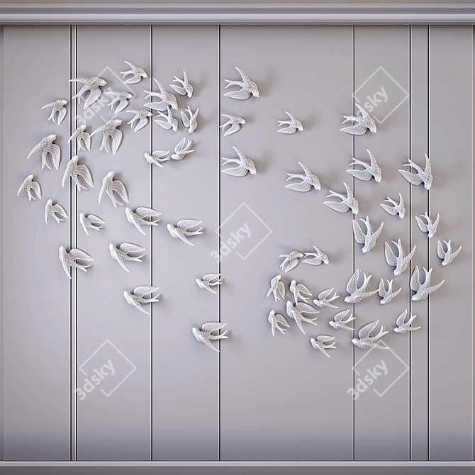 Gulls Decorative Panel 7: Versatile Wall Piece 3D model image 3