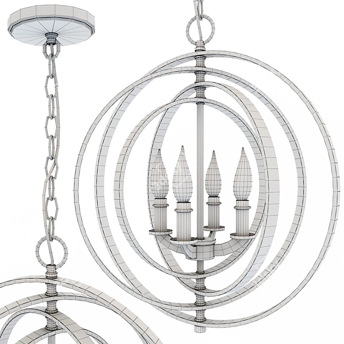 Orbits 18" 4-Light Pendant Chandelier 3D model image 3