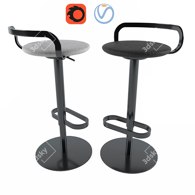 Lapalma Mak Bar Stool - Stylish Seating 3D model image 1