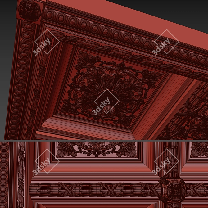 Modern Caisson Ceiling Design 3D model image 3