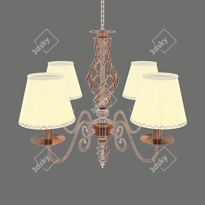 Copper Glow Chandelier - Elegant Ceiling Lighting 3D model image 2