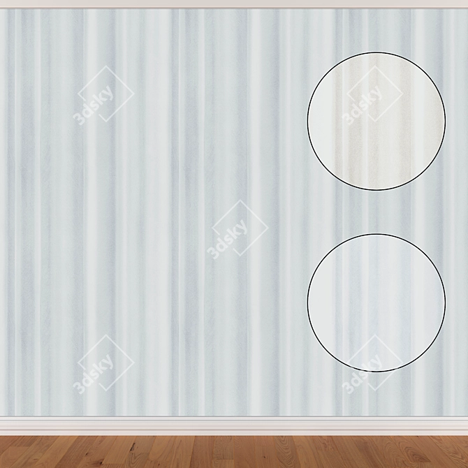 Seamless Wallpaper Set (3 Colors): Walls, Skirting, Parquet 3D model image 1