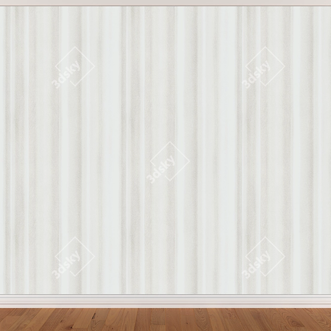 Seamless Wallpaper Set (3 Colors): Walls, Skirting, Parquet 3D model image 2