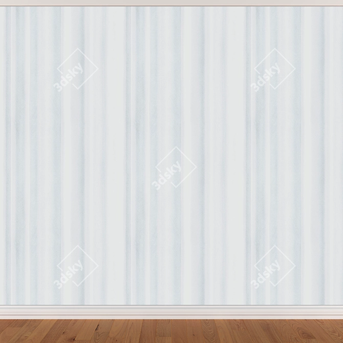 Seamless Wallpaper Set (3 Colors): Walls, Skirting, Parquet 3D model image 3