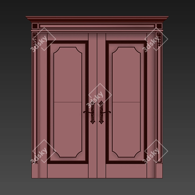 Modern Double Interior Doors 3D model image 2