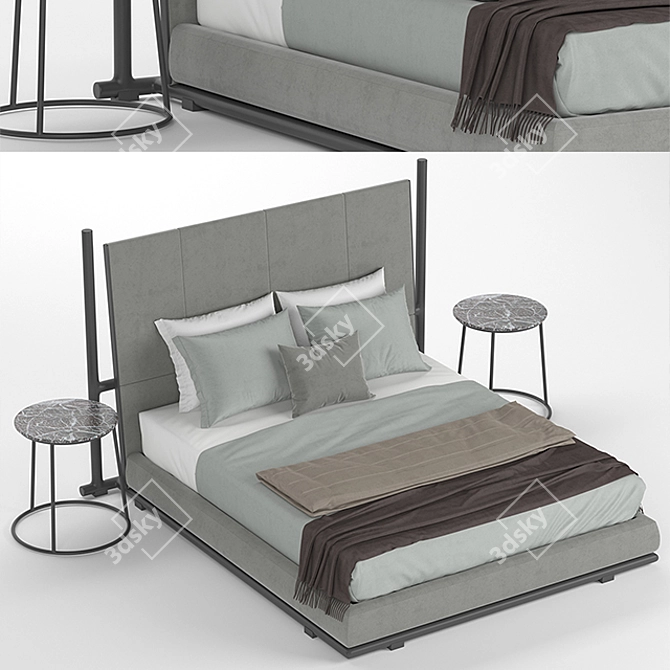 Icaro FlexForm Comfort Bed Set 3D model image 2