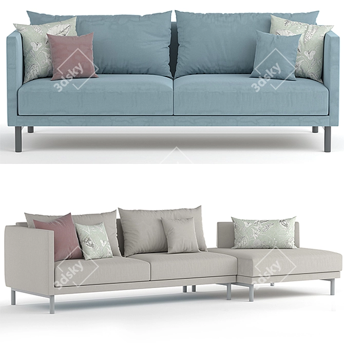 Modern Moroso Josh Sofa: Unparalleled Comfort 3D model image 1