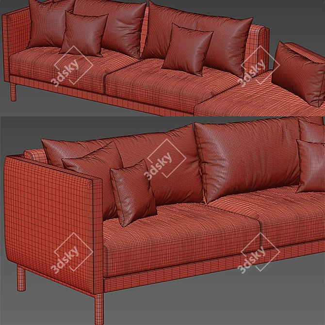 Modern Moroso Josh Sofa: Unparalleled Comfort 3D model image 3