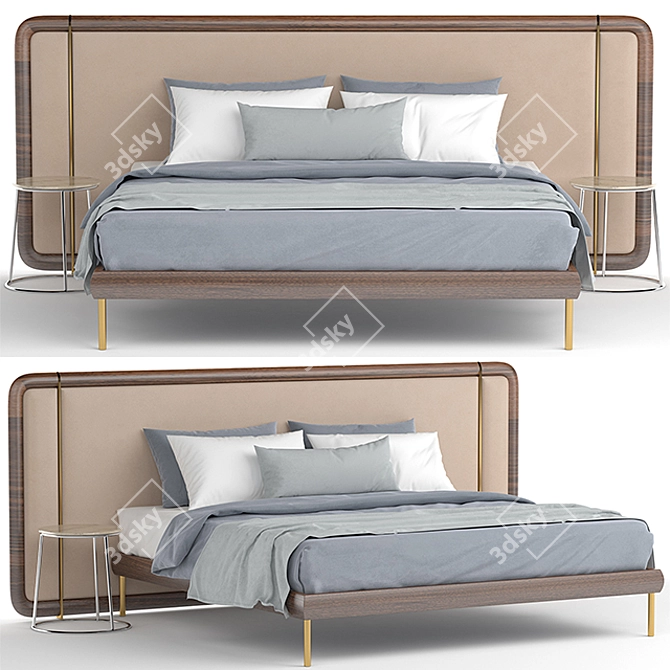 Porada Killian Bed Set: Sleek and Stylish Design 3D model image 1