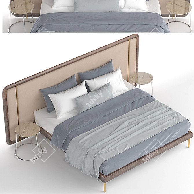 Porada Killian Bed Set: Sleek and Stylish Design 3D model image 2