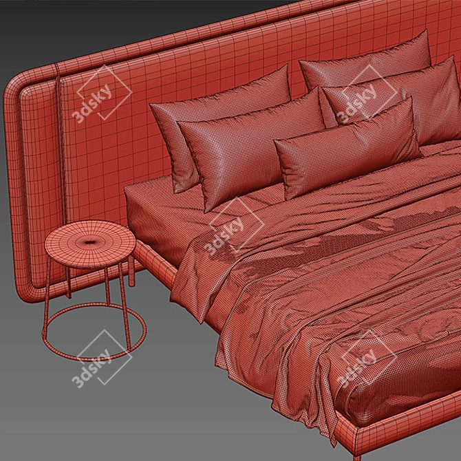 Porada Killian Bed Set: Sleek and Stylish Design 3D model image 3