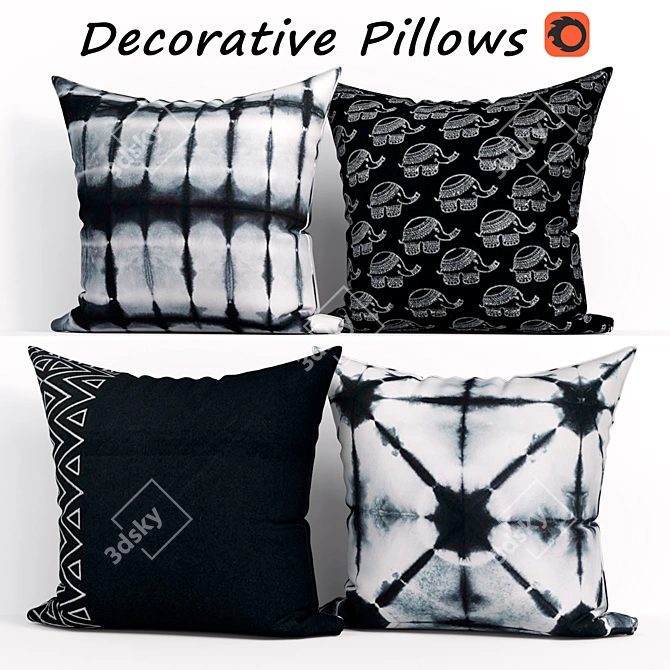 Handcrafted Decorative Pillows Set - Folkulture 3D model image 1