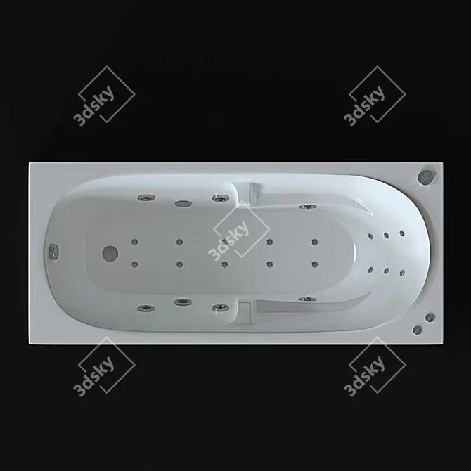 Luxury Aquatek Leia Bathtub 3D model image 2