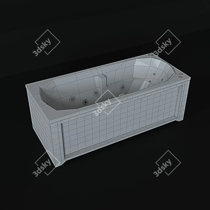 Luxury Aquatek Leia Bathtub 3D model image 3