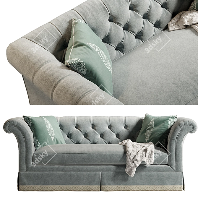 Luxurious Lexington Charleston Sofa 3D model image 2