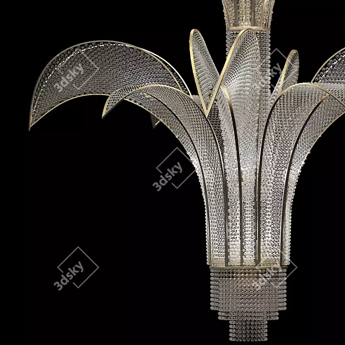 Parisian Art Deco Chandelier: Exquisite Design and Craftsmanship 3D model image 2